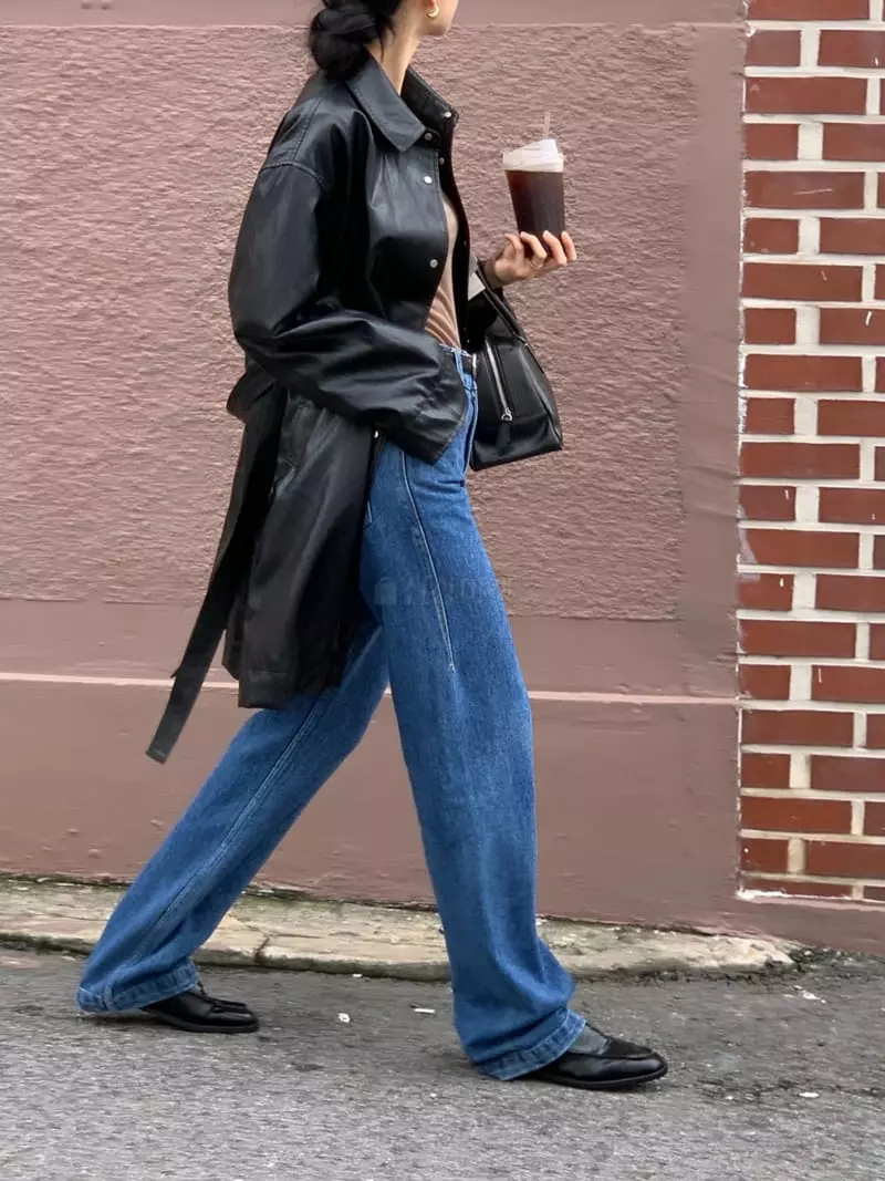 Talktalk - Korean Women Fashion - #thatsdarling - Eco Leatehr Mac Coat - 11