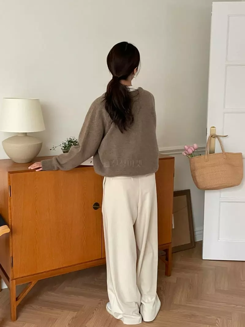 Talktalk - Korean Women Fashion - #vintageinspired - Alpaca V Neck Knit Tee - 4