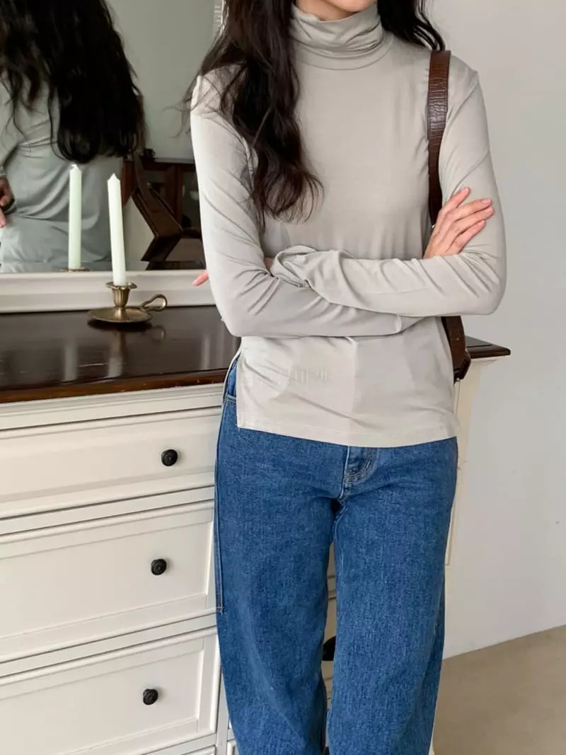 Talktalk - Korean Women Fashion - #womensfashion - Terace Turtleneck Tee - 5