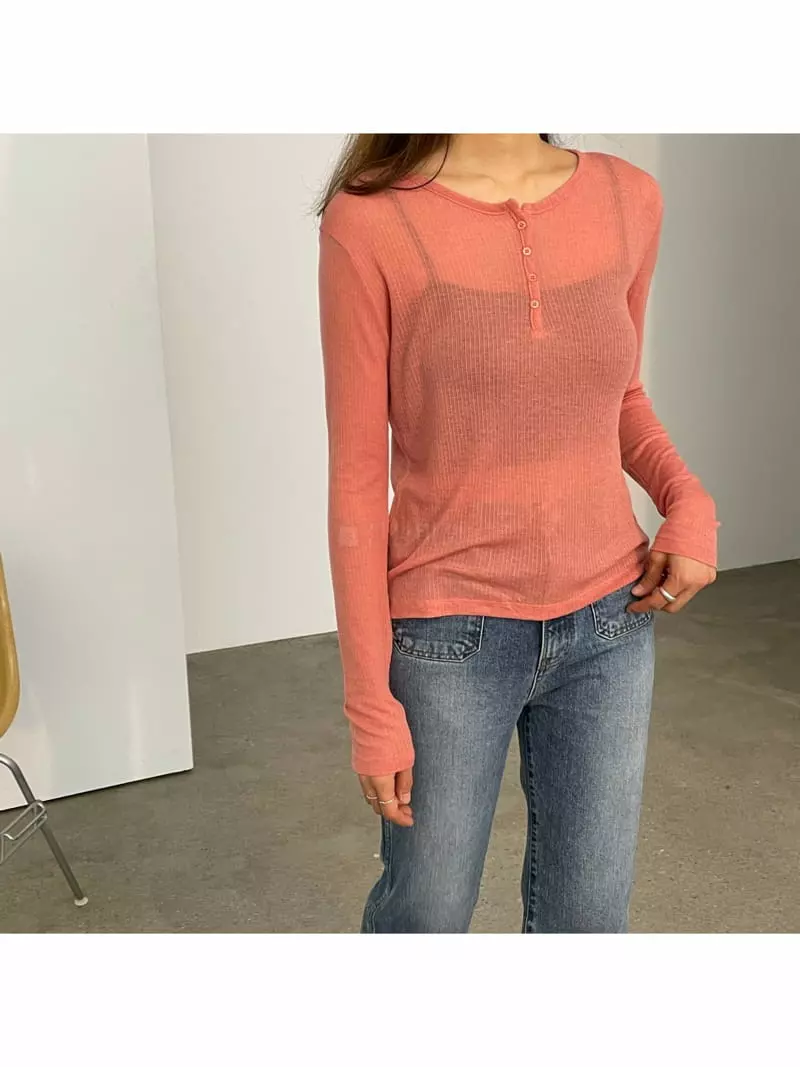 Talktalk - Korean Women Fashion - #womensfashion - Wear Loose Button Tee - 8