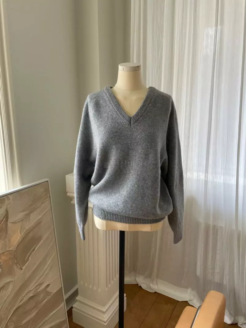 Talktalk - Korean Women Fashion - #womensfashion - Alpaca V Neck Knit Tee - 12