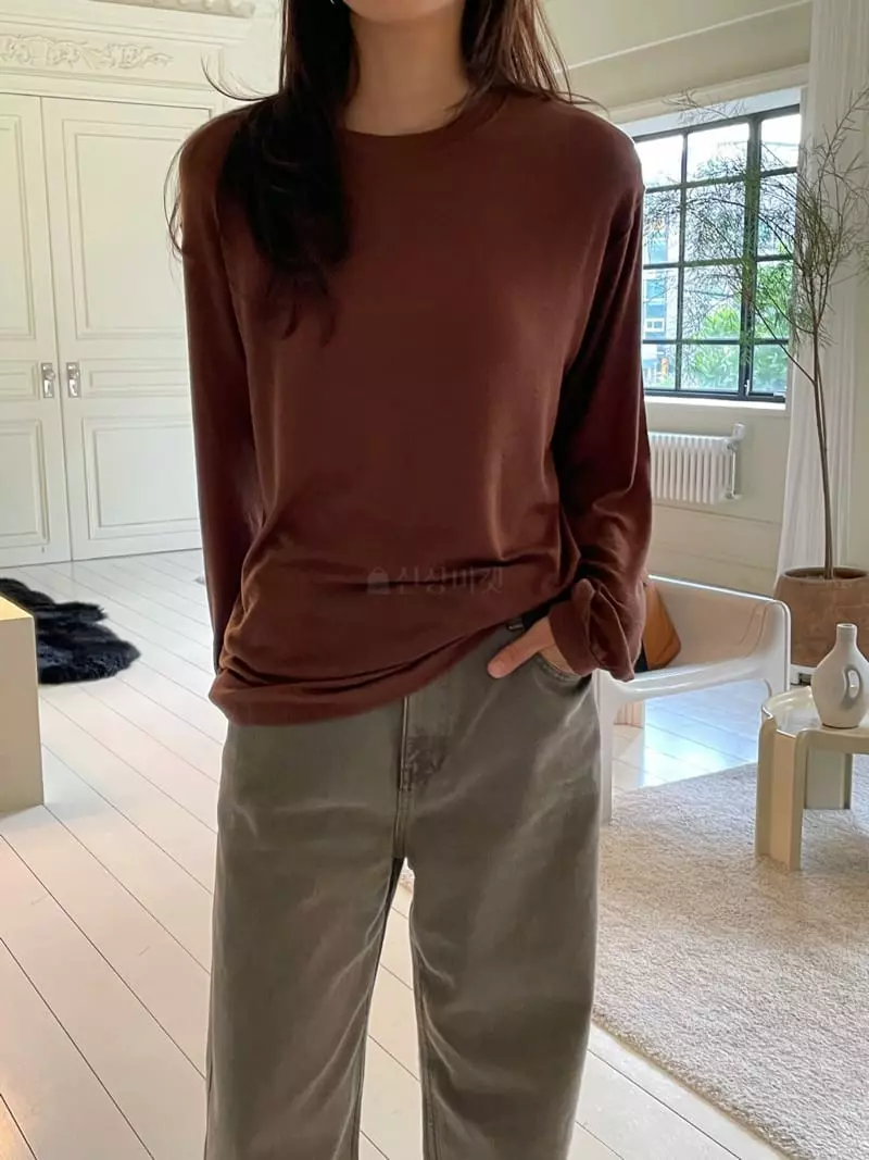 Talktalk - Korean Women Fashion - #womensfashion - Mocha Loose Tee - 10