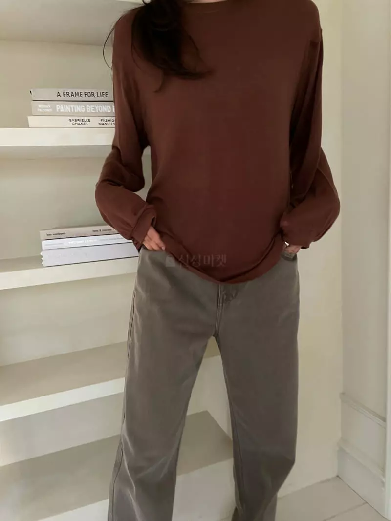 Talktalk - Korean Women Fashion - #womensfashion - Mocha Loose Tee - 6