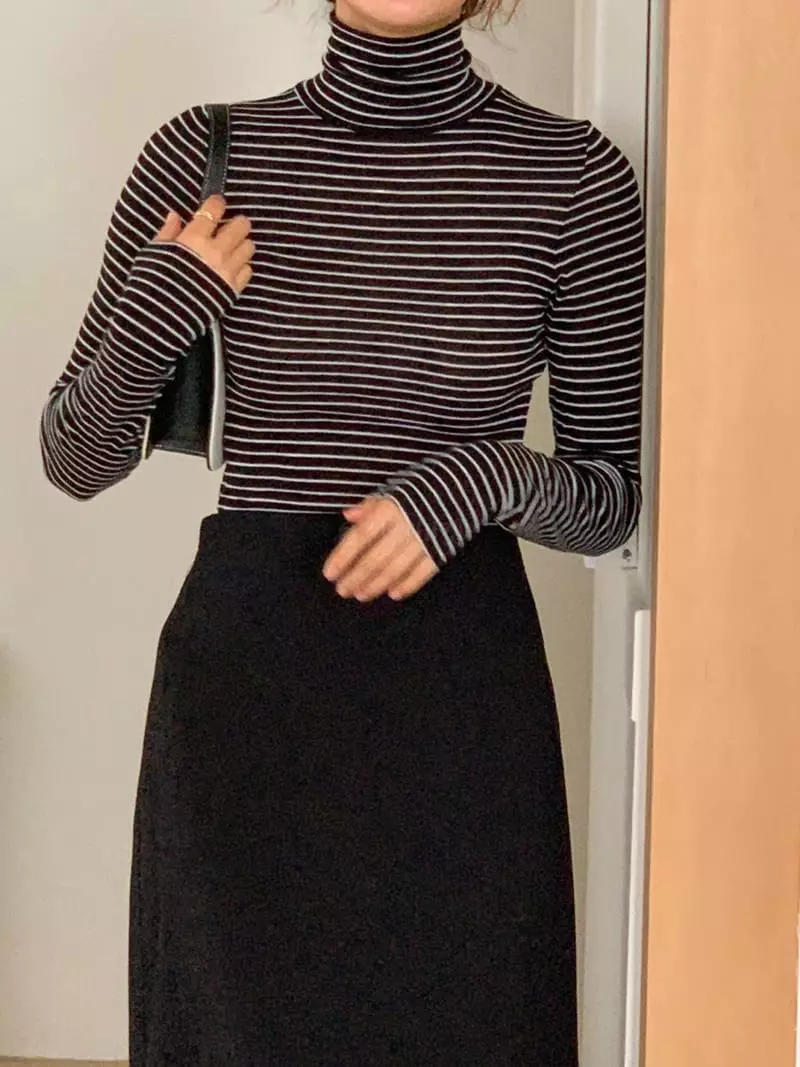Talktalk - Korean Women Fashion - #womensfashion - Mer Turtleneck Tee