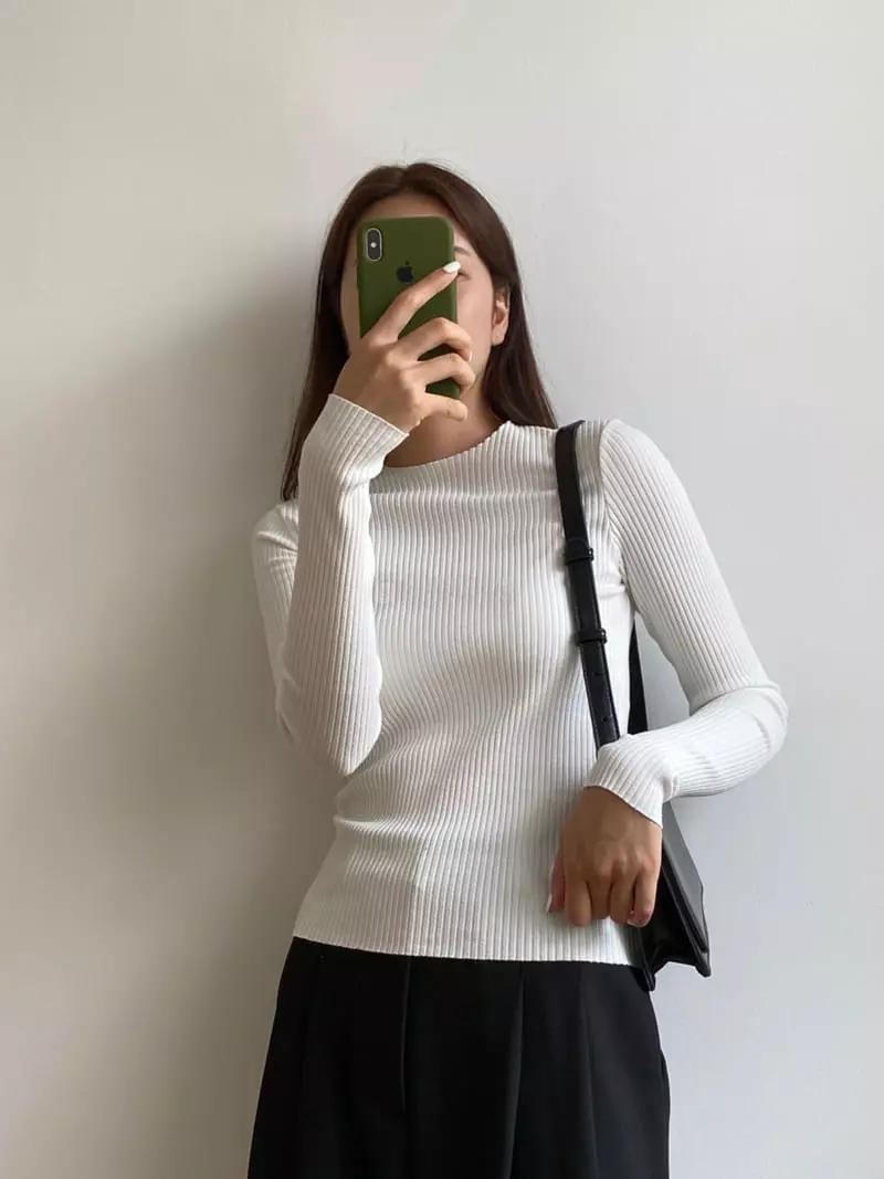 Talktalk - Korean Women Fashion - #womensfashion - Rib Tee - 2