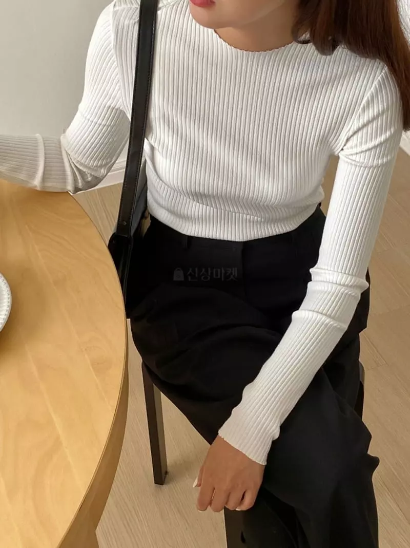 Talktalk - Korean Women Fashion - #womensfashion - Rib Tee - 8