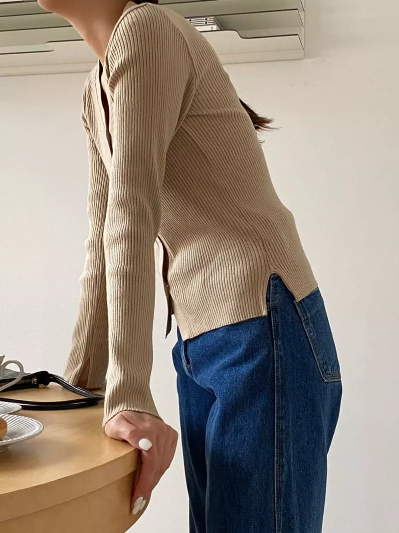 Talktalk - Korean Women Fashion - #womensfashion - V Neck Cardigan - 5