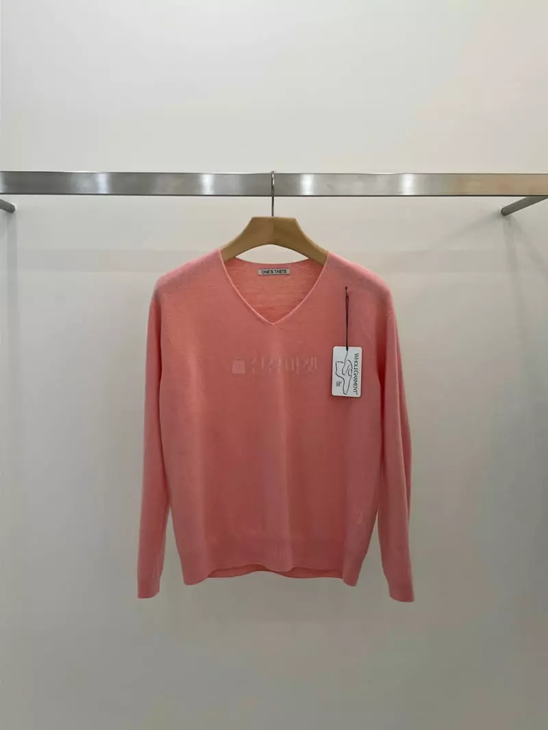 Taste - Korean Women Fashion - #momslook - Cash Whole Gament V Knit Tee - 6