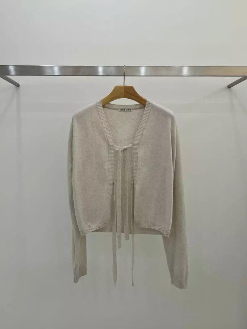 Taste - Korean Women Fashion - #momslook - Cash Ribbon Cardigan - 3