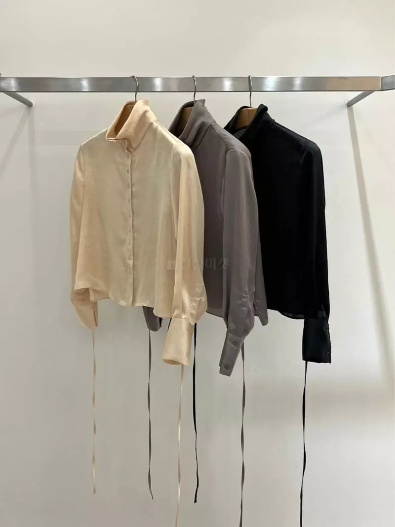 Taste - Korean Women Fashion - #momslook - Silky High Neck Blouse - 7