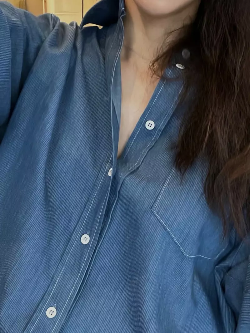 Taste - Korean Women Fashion - #momslook - Roa Denim Shirt - 5