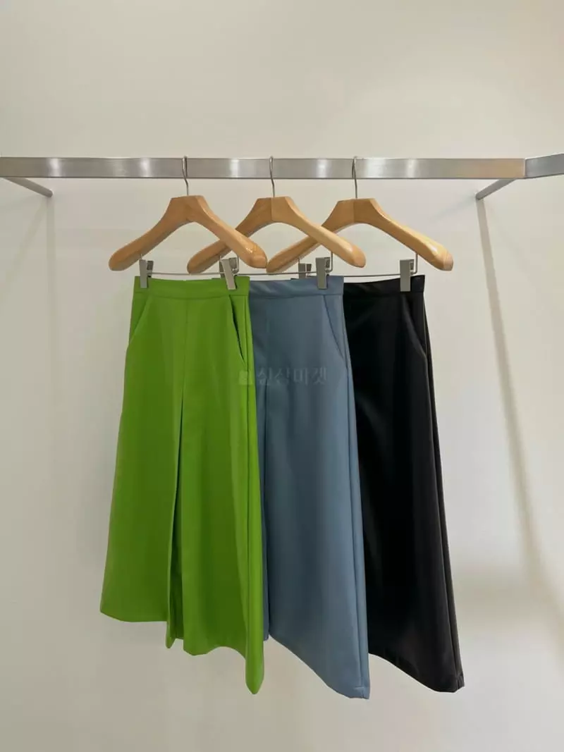 Taste - Korean Women Fashion - #momslook - Leather Slit Skirt