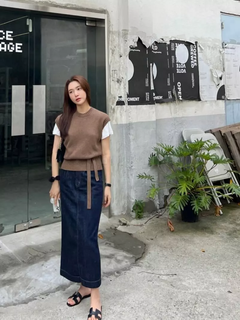 Taste - Korean Women Fashion - #momslook - Nef Denim Skirt - 7