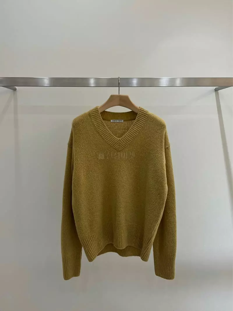 Taste - Korean Women Fashion - #momslook - Nef V Knit Tee - 6