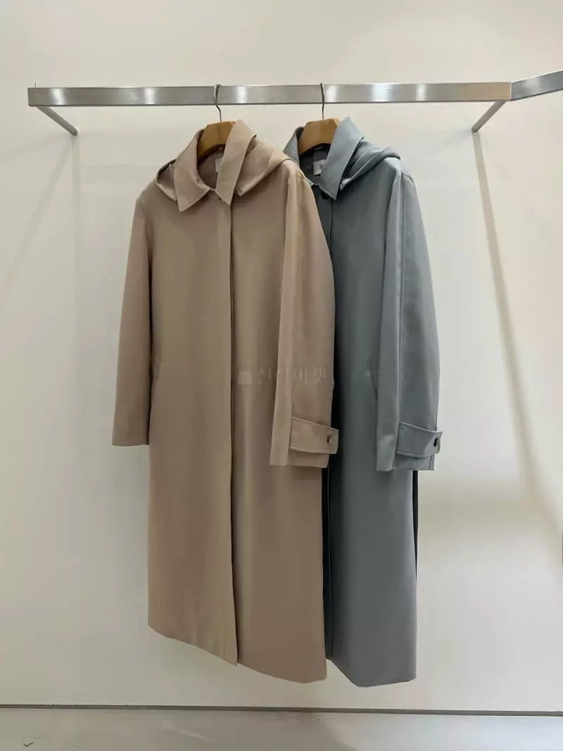 Taste - Korean Women Fashion - #romanticstyle - Hoody Trench Coat - 7