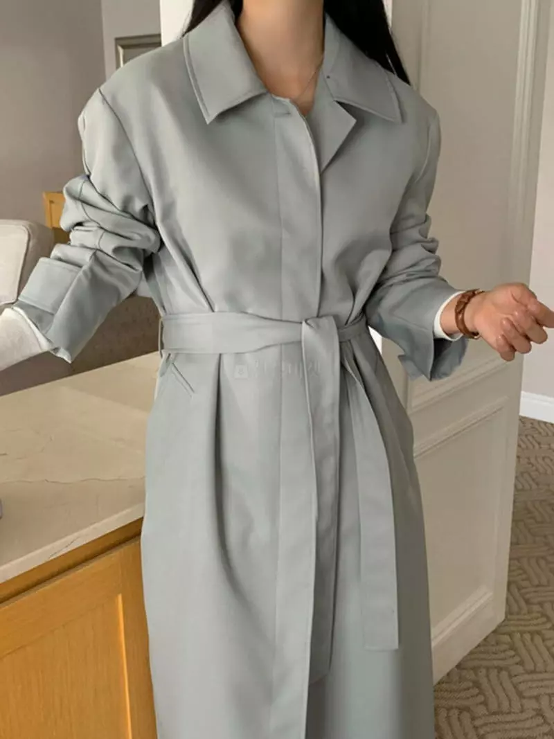 Taste - Korean Women Fashion - #thatsdarling - Hoody Trench Coat - 9