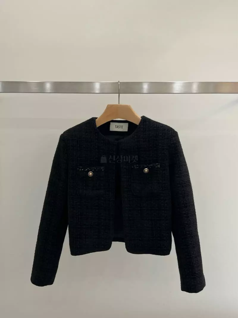 Taste - Korean Women Fashion - #thatsdarling - Black Twid Jacket - 5