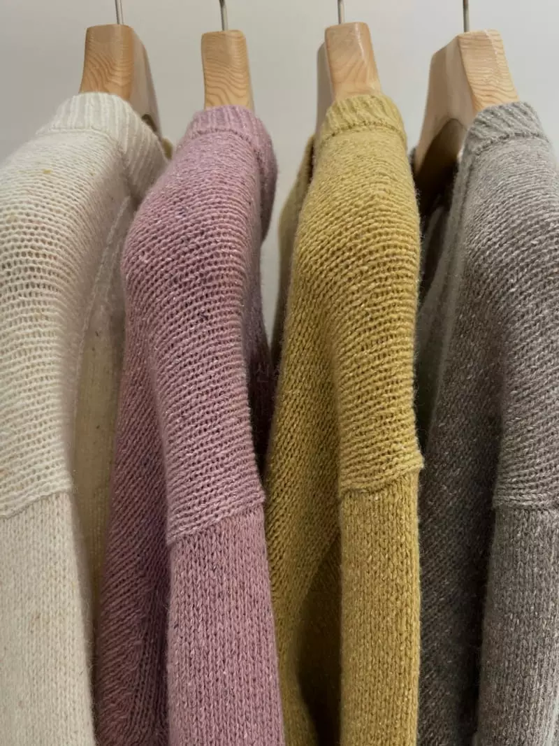 Taste - Korean Women Fashion - #vintageinspired - Nef V Knit Tee - 9