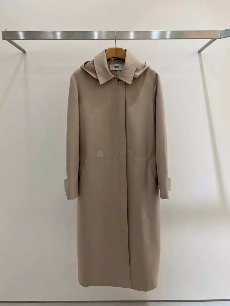 Taste - Korean Women Fashion - #vintageinspired - Hoody Trench Coat - 4