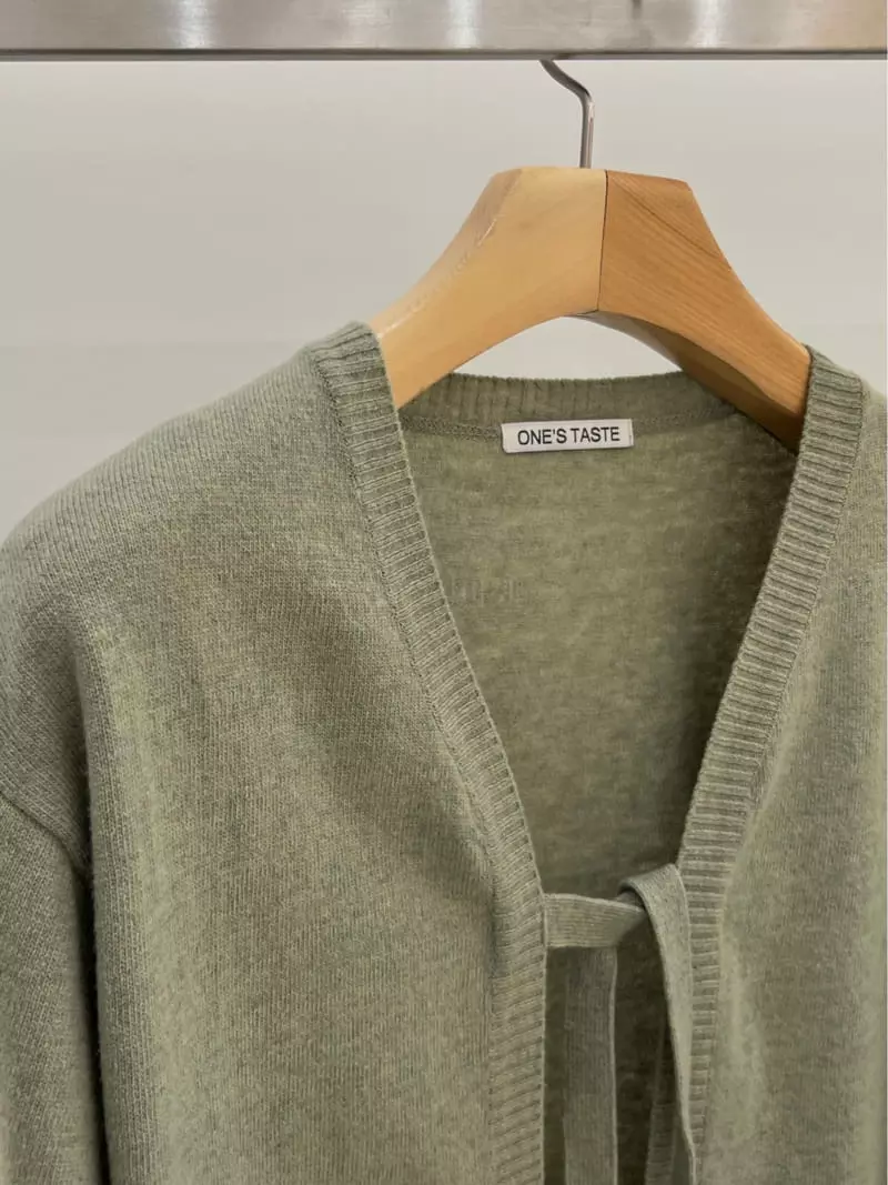 Taste - Korean Women Fashion - #womensfashion - Cash Ribbon Cardigan - 2