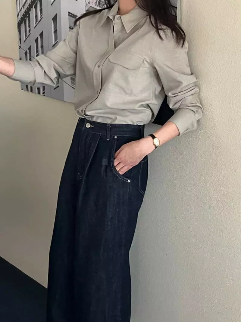 Taste - Korean Women Fashion - #momslook - Pocket Shirt - 4