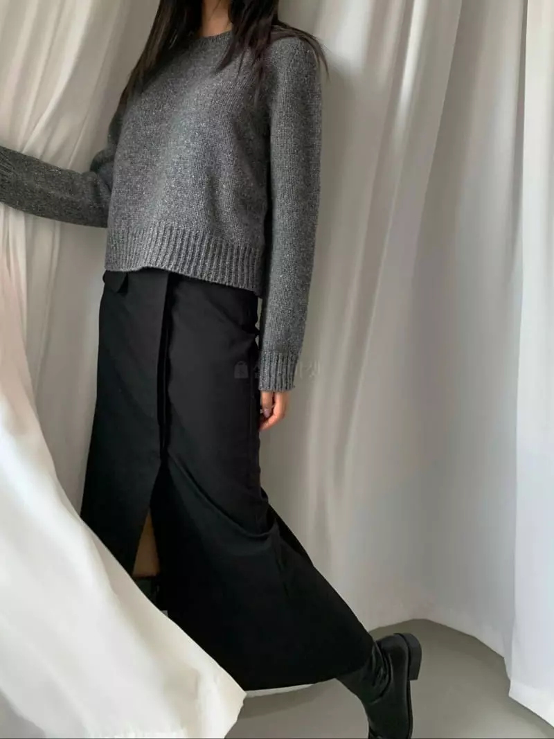 Taste - Korean Women Fashion - #womensfashion - Nef Round Knit Tee - 5