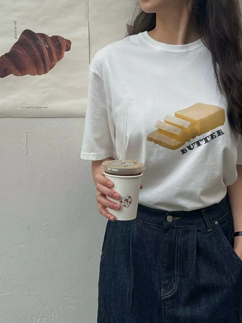 Taste - Korean Women Fashion - #womensfashion - Butter Half Tee - 5