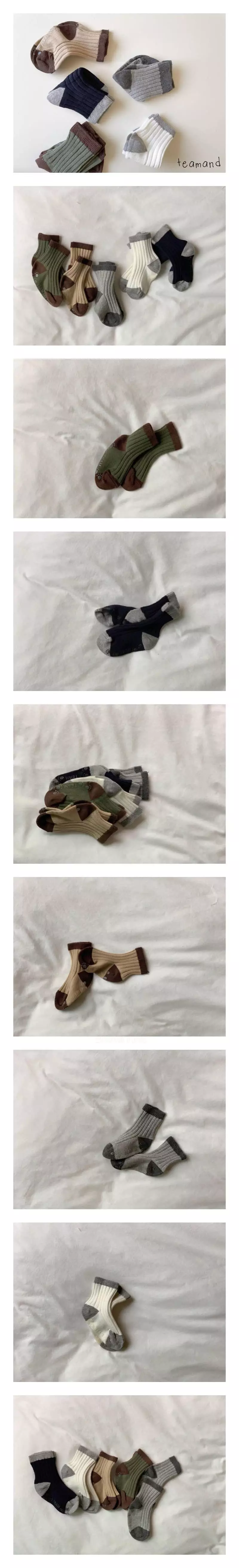 Teamand - Korean Children Fashion - #Kfashion4kids - Color Rib Socks Set