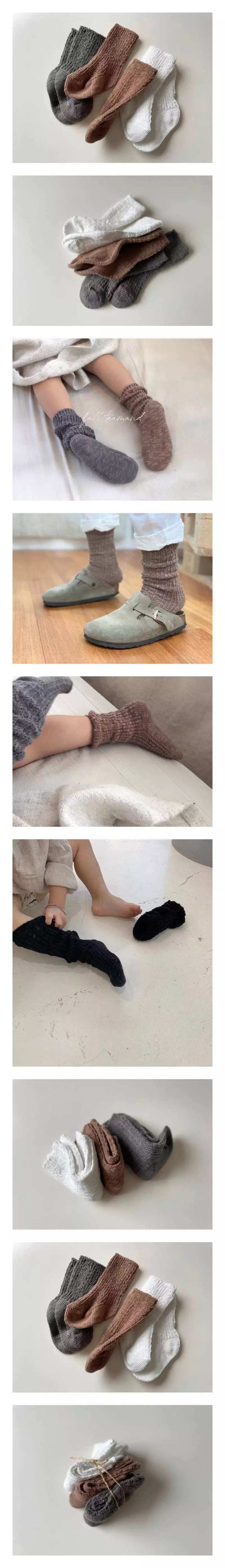 Teamand - Korean Children Fashion - #childofig - Mochi Slab B Socks Set