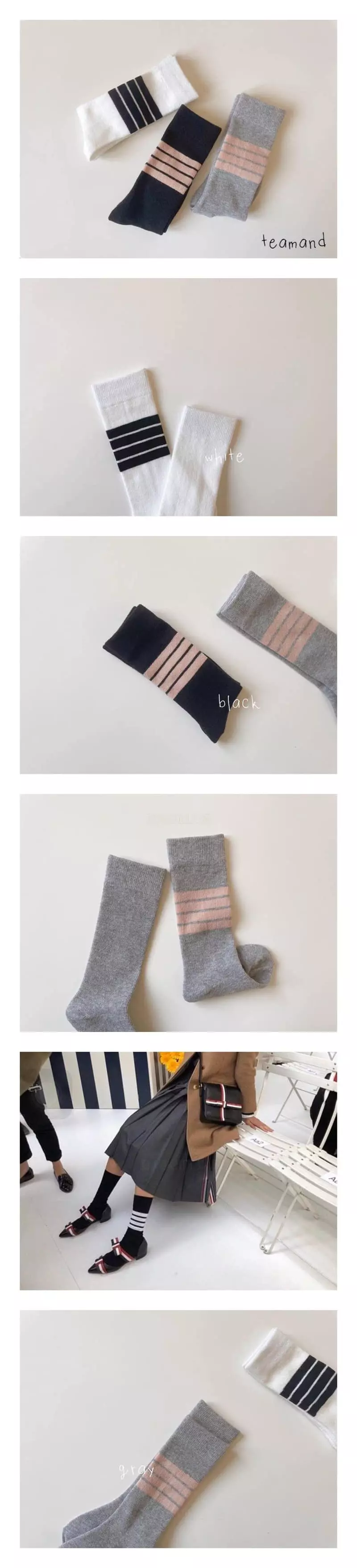 Teamand - Korean Children Fashion - #discoveringself - Half Knee Socks Set
