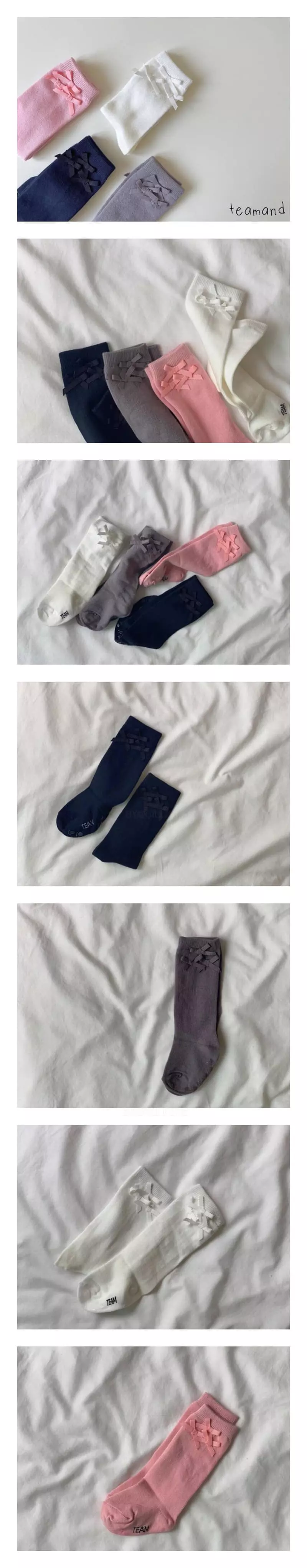 Teamand - Korean Children Fashion - #discoveringself - Small Ribbon Knee Socks