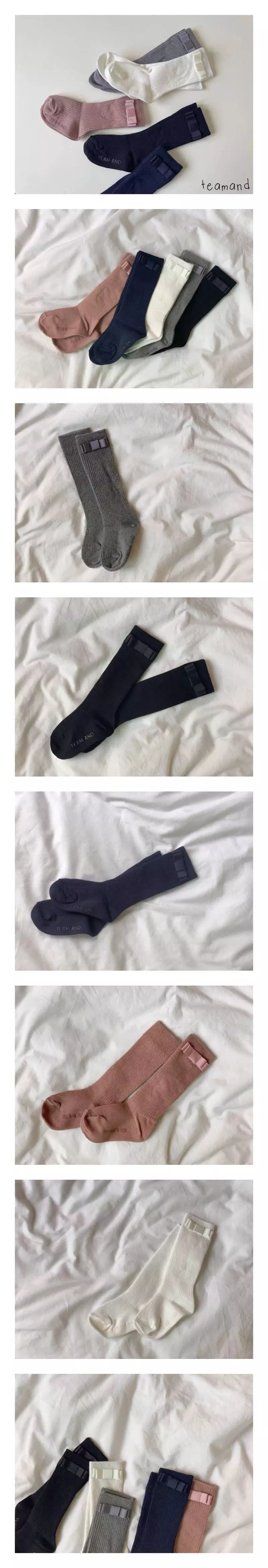 Teamand - Korean Children Fashion - #discoveringself - Ribbon Rin Knee Socks