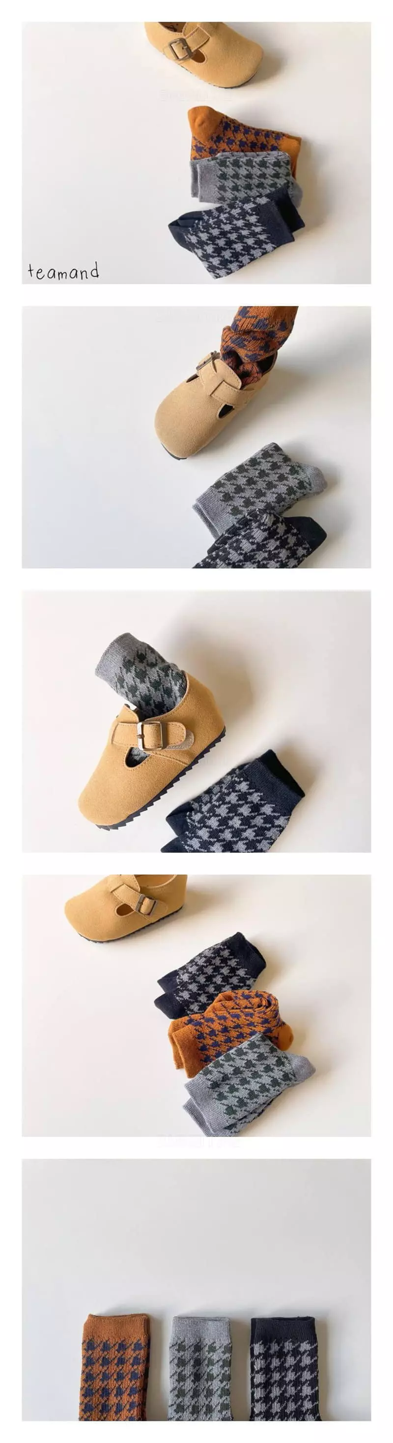 Teamand - Korean Children Fashion - #fashionkids - Hound Tooth Check Socks Set