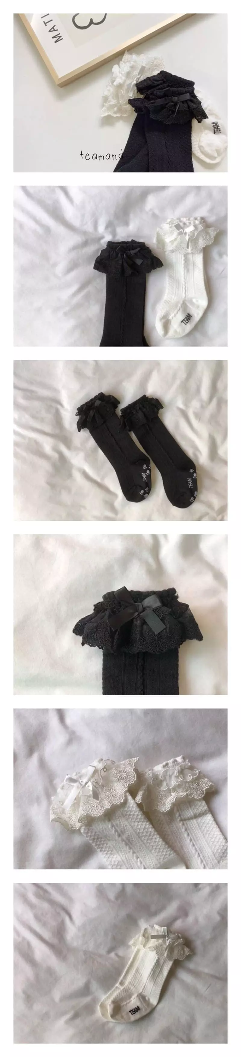 Teamand - Korean Children Fashion - #kidsshorts - Twice Lace Knee Socks