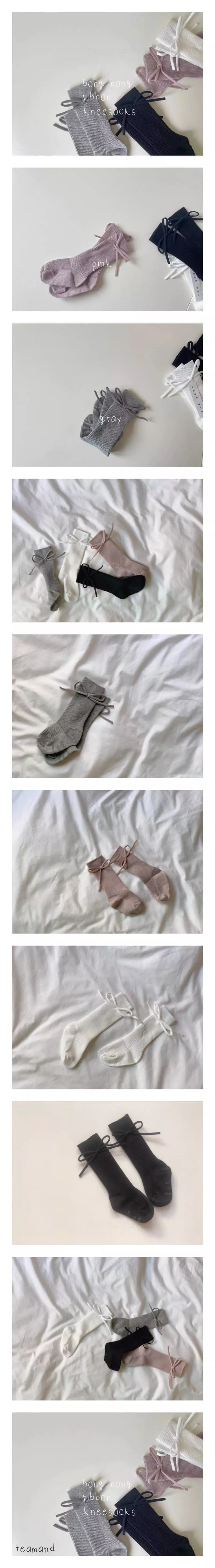 Teamand - Korean Children Fashion - #kidsshorts - Bonbon Ribbon Knee Socks
