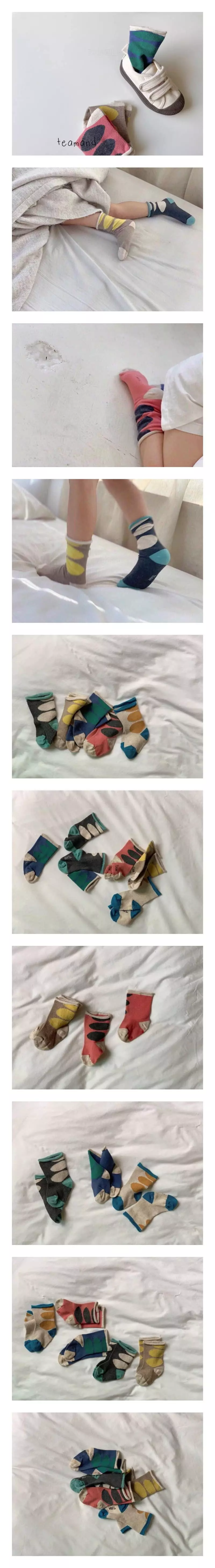 Teamand - Korean Children Fashion - #kidzfashiontrend - Dot Slit Socks Set