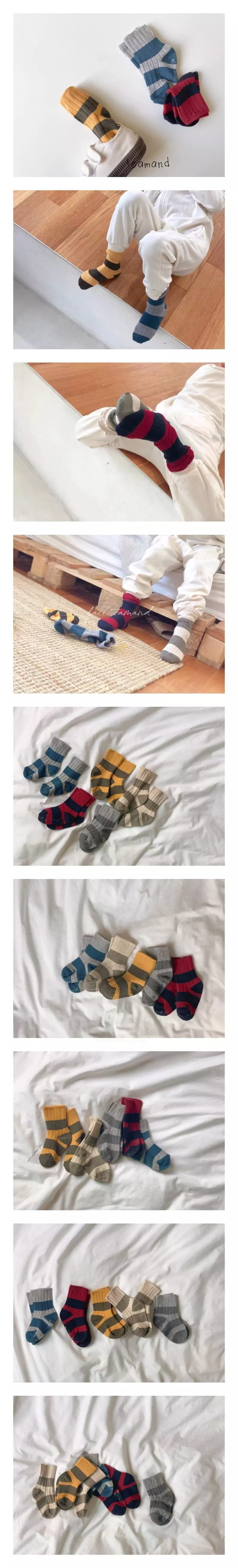 Teamand - Korean Children Fashion - #magicofchildhood - Stripes Socks Set
