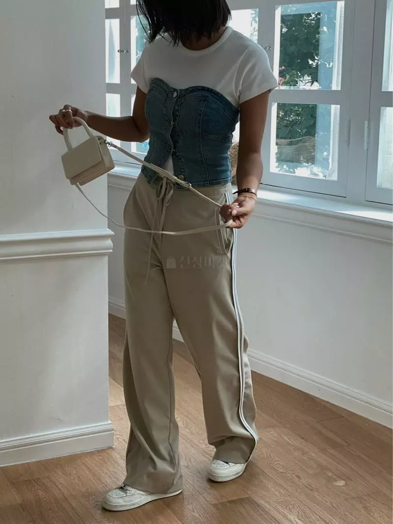 Tempting - Korean Women Fashion - #momslook - Taping Pants - 7