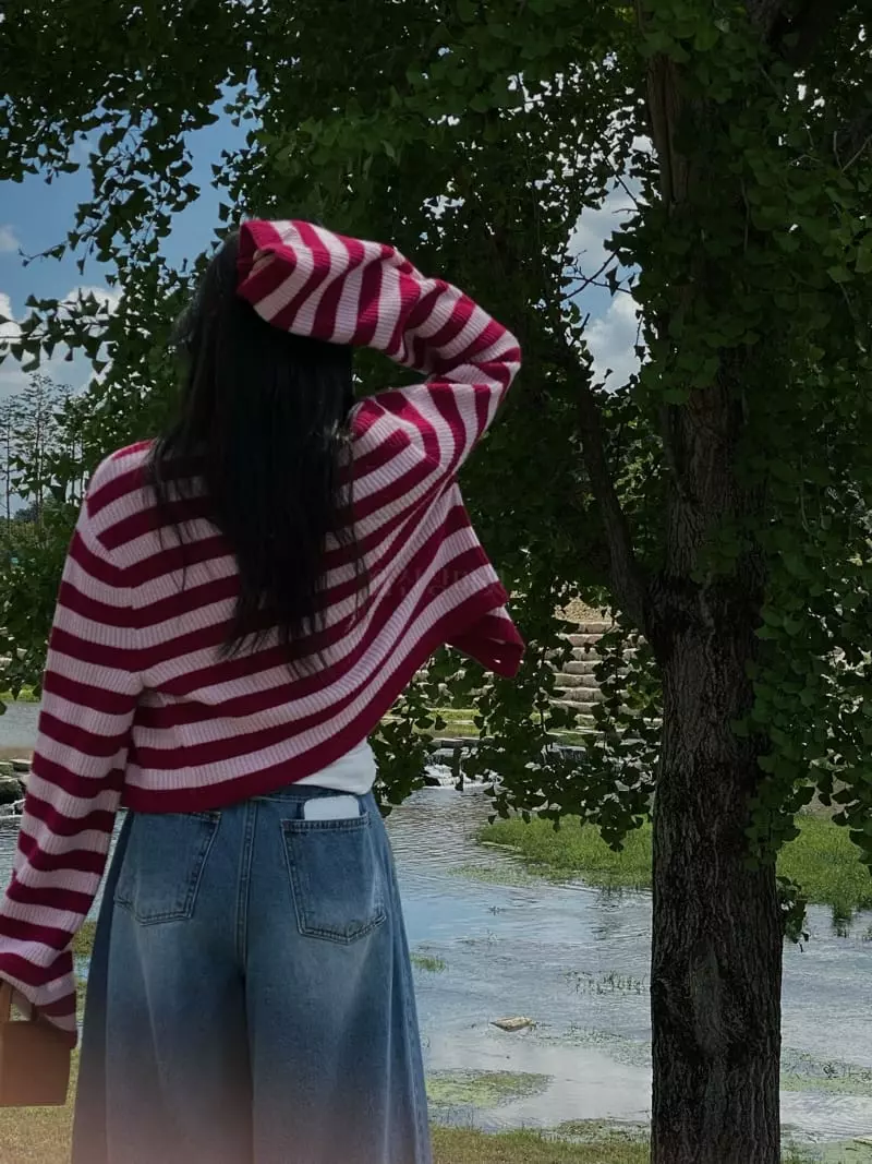 Tempting - Korean Women Fashion - #momslook - Stripes Cardigan - 3