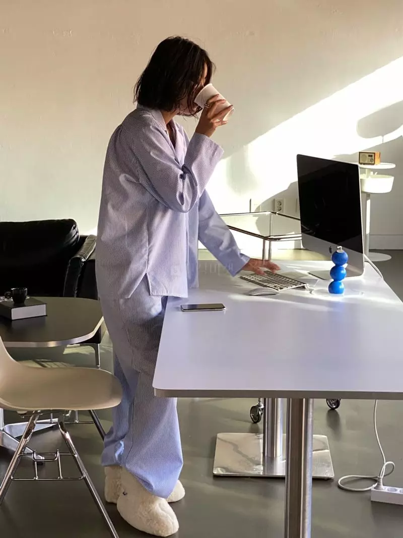 Tempting - Korean Women Fashion - #momslook - Stripes Pajama - 2