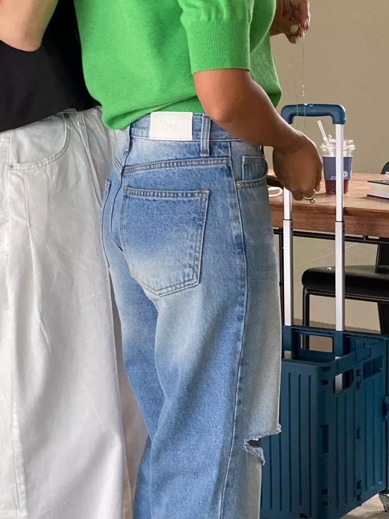 Tempting - Korean Women Fashion - #momslook - Roll-up Vintage Jeans