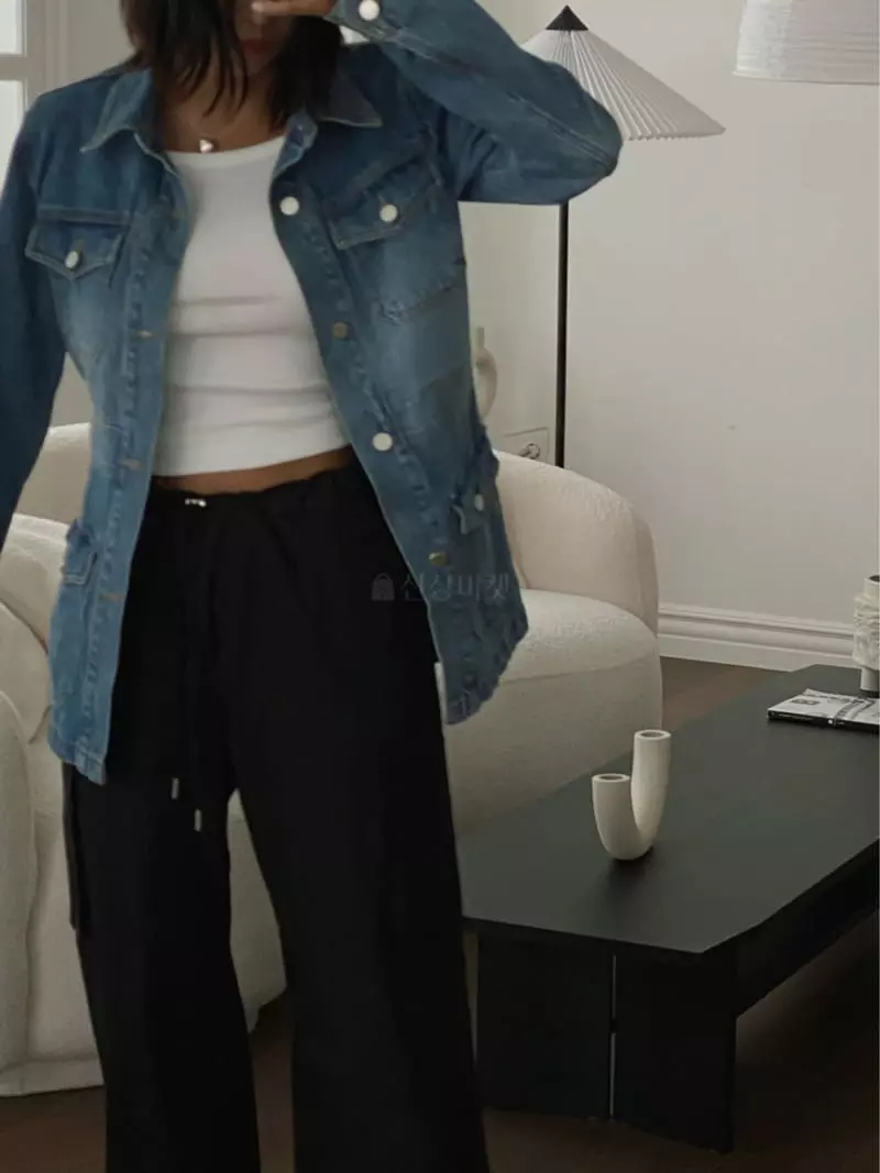 Tempting - Korean Women Fashion - #momslook - Lang Denim Jacket
