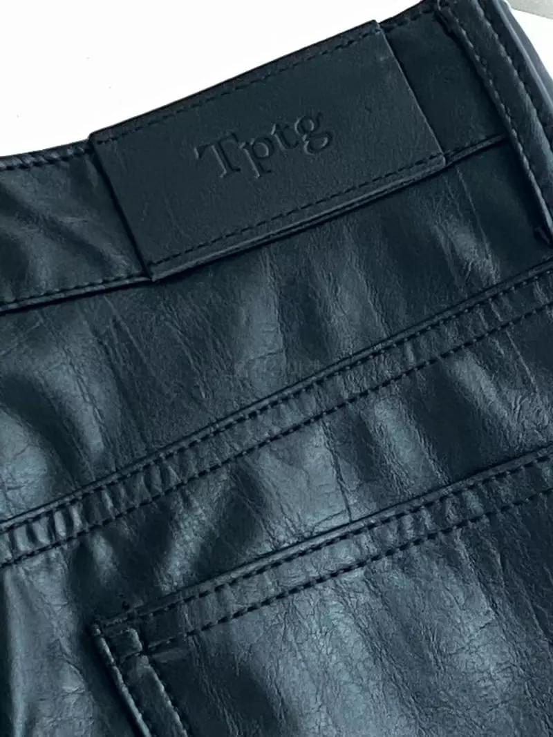 Tempting - Korean Women Fashion - #womensfashion - Arc Leather Pants - 4