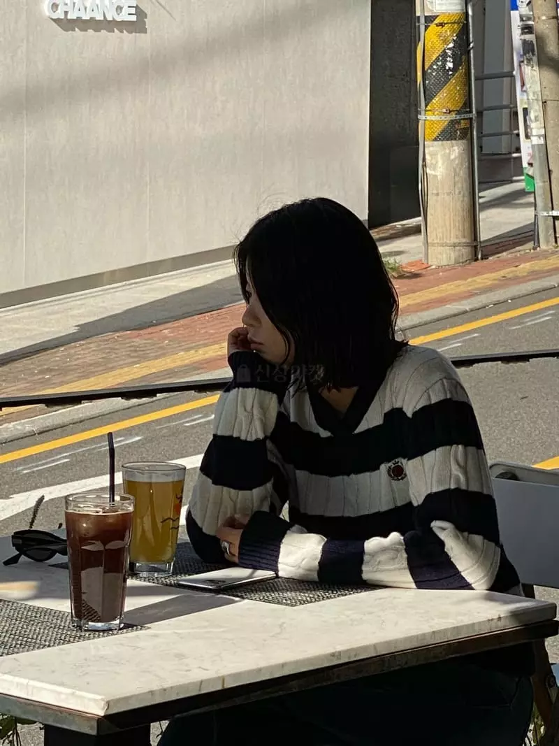 Tempting - Korean Women Fashion - #momslook - Embrodiery Stripes Knit Tee - 3