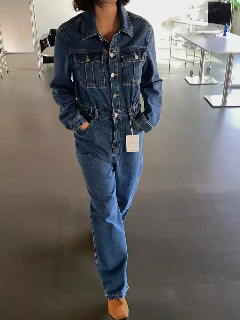 Tempting - Korean Women Fashion - #momslook - Jen Denim Jumpsuit - 2