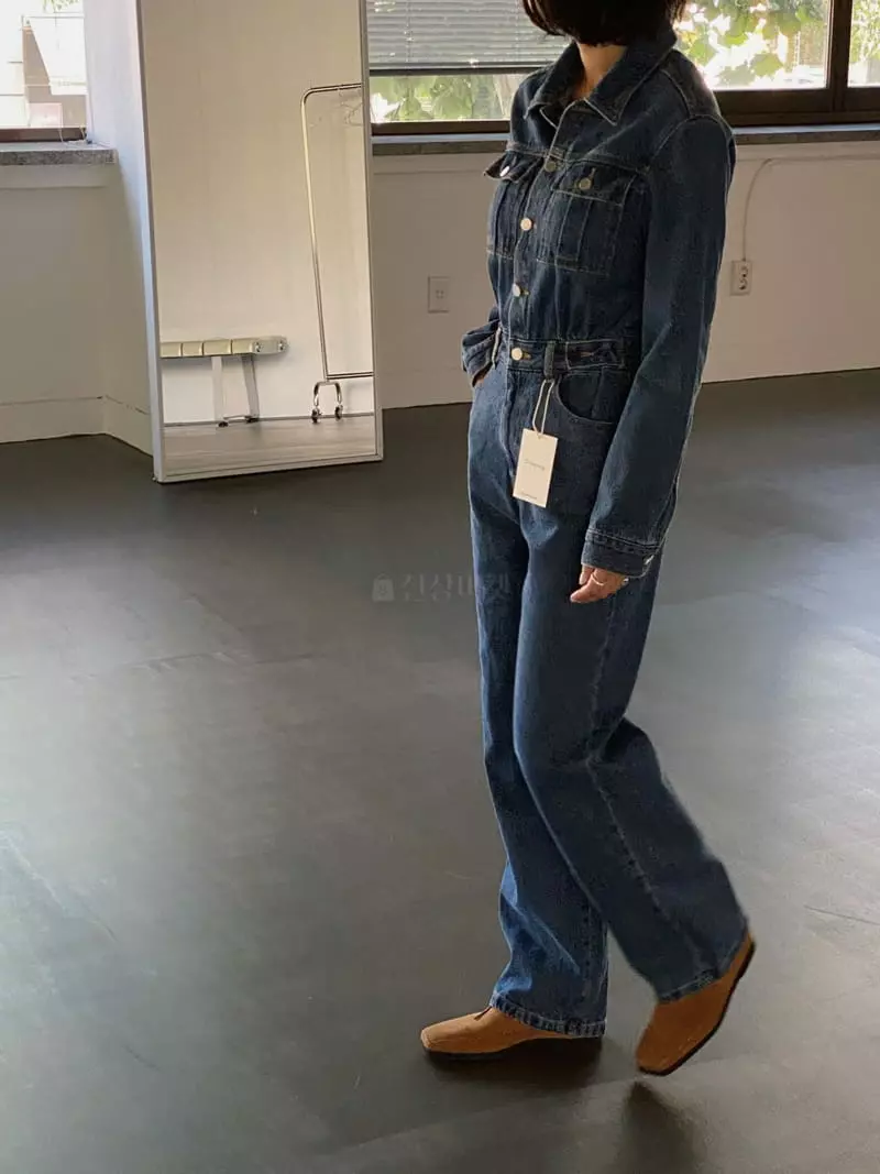 Tempting - Korean Women Fashion - #momslook - Jen Denim Jumpsuit - 6