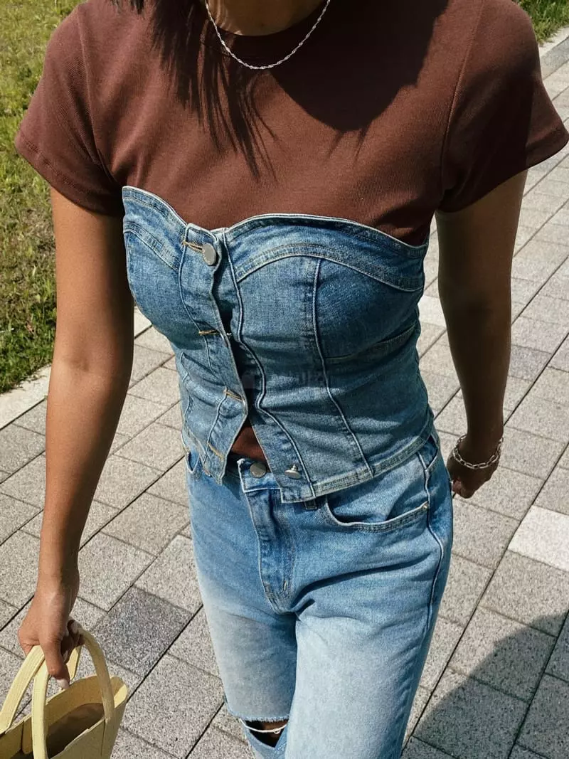 Tempting - Korean Women Fashion - #pursuepretty - Denim Top