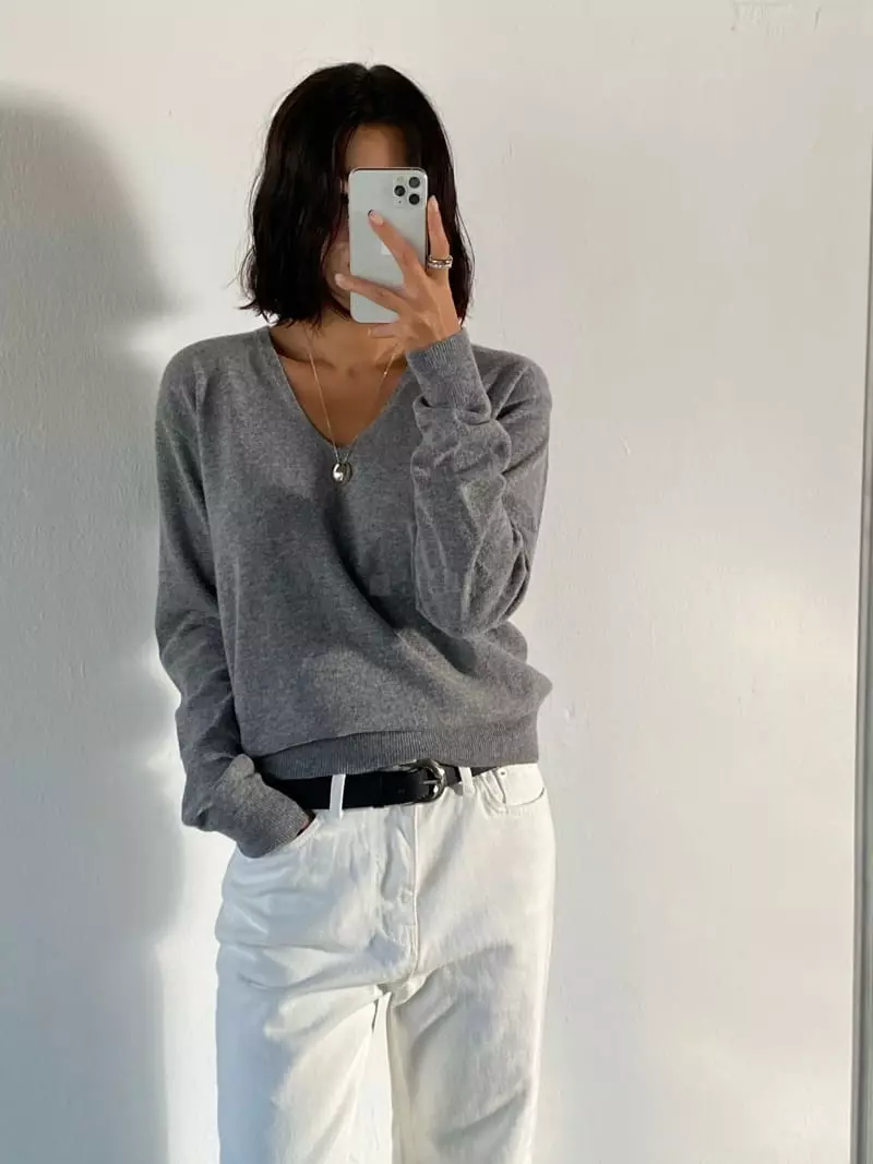 Tempting - Korean Women Fashion - #pursuepretty - Classic Cash Knit Tee - 8