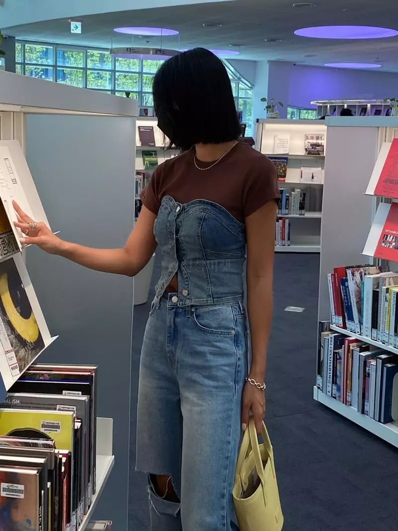 Tempting - Korean Women Fashion - #restrostyle - Denim Top - 2