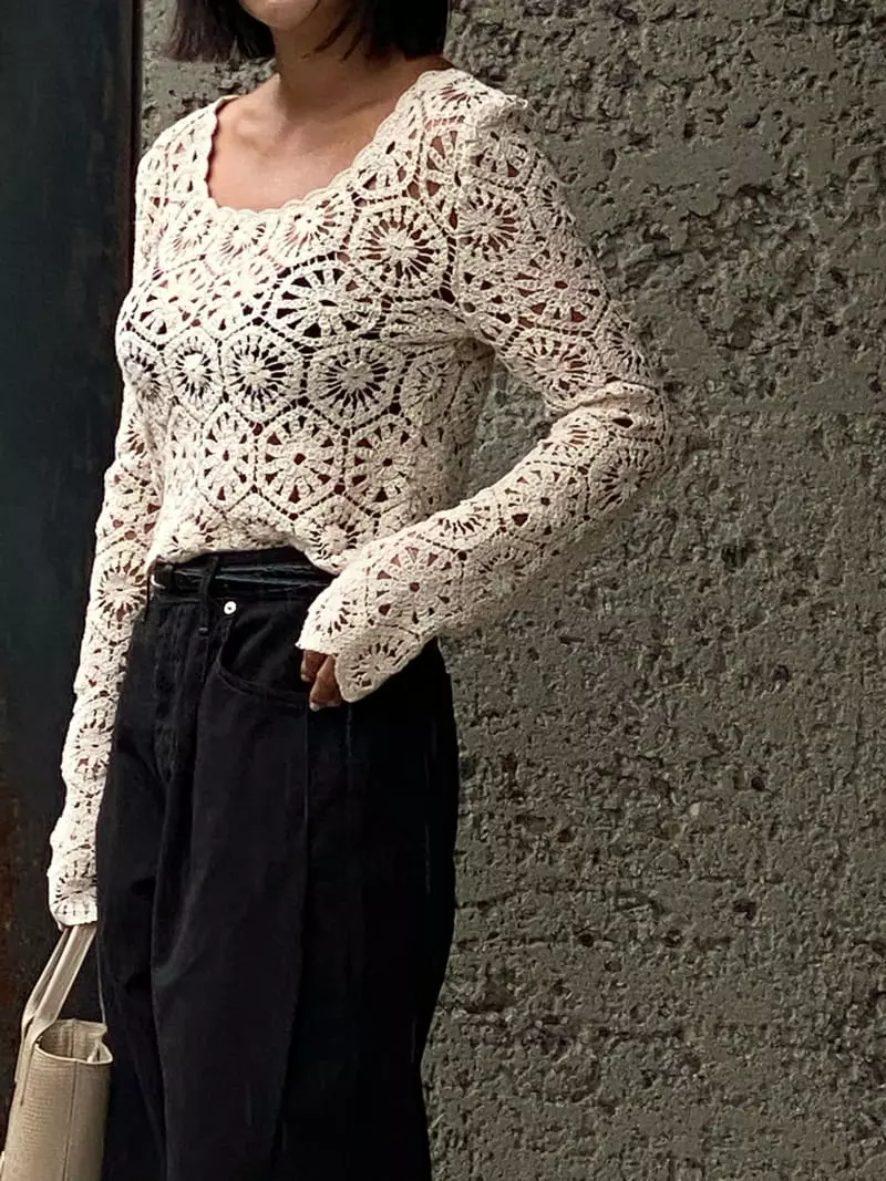 Tempting - Korean Women Fashion - #womensfashion - Hand Knit Tee - 8